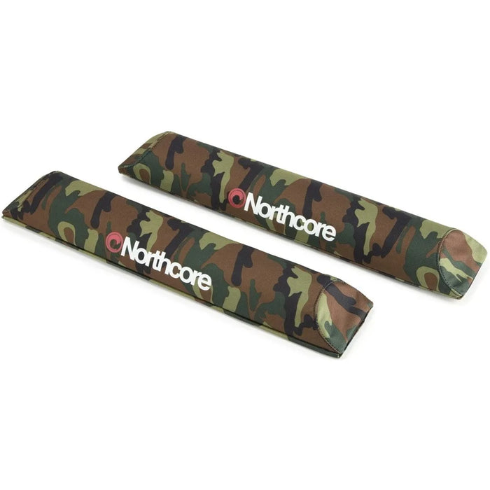 Northcore Aero Roof Rack Pads 48cm in Camo fitted to a roof bar