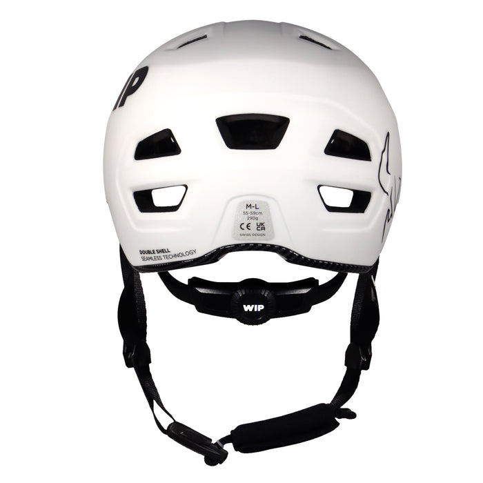 WIP Prowip 2.0 white helmet with micrometric fit adjustment and magnetic buckle