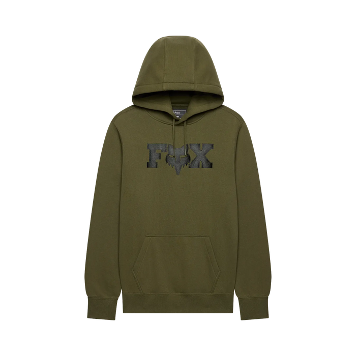 Fox F Head X Fleece Pullover Hoodie Olive Green