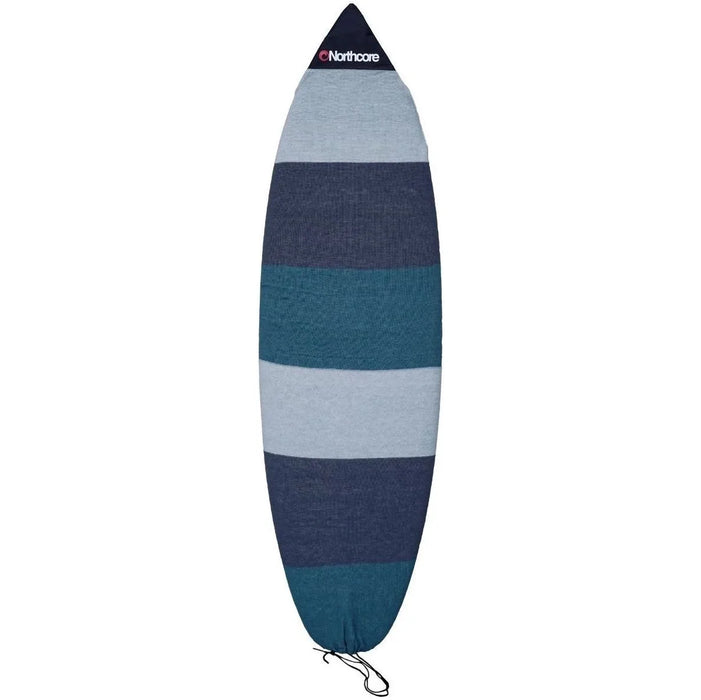 Northcore Retro Stripe Shortboard Surf Sock in Grey, nose cone detail