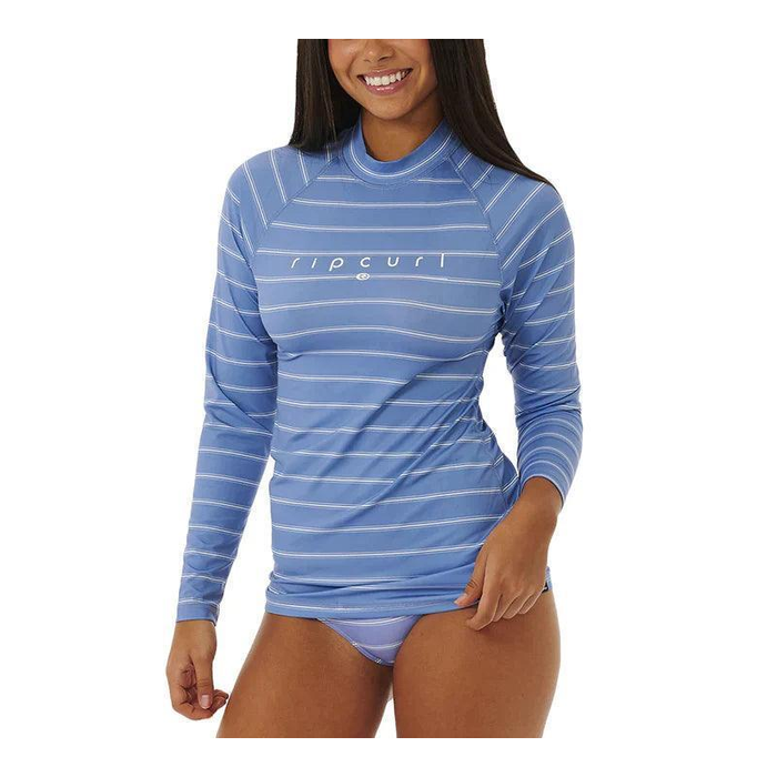 Rip Curl Golden Rays Long Sleeve UV Tee - Rash Vest Blue/White