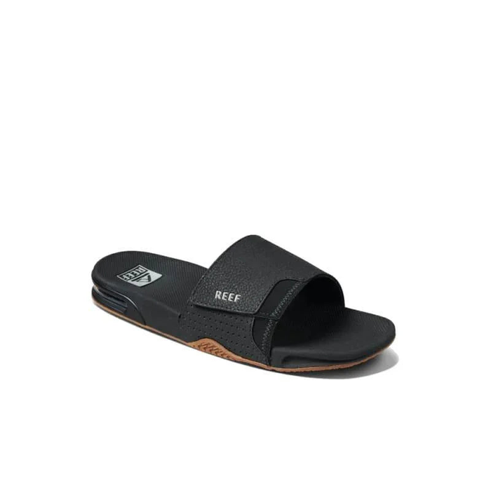 Reef Fanning Slide Sandal Black Silver