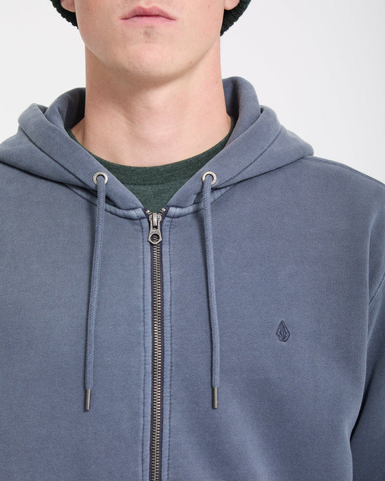 Volcom Single Stone Zip Sweatshirt Hoody Storm Blue