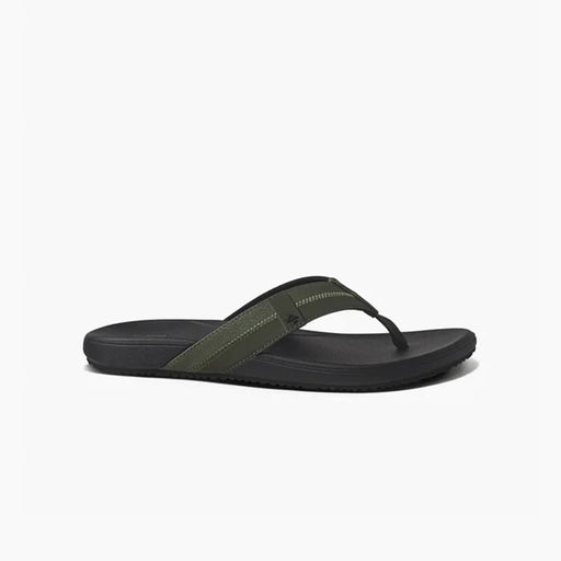 OluKai olive green flip flops with black sole, watersports beachwear