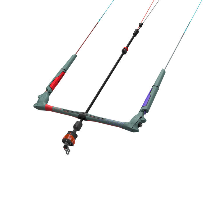 Duotone Click Bar Quad Control 2027 in off-green and red, complete bar and lines