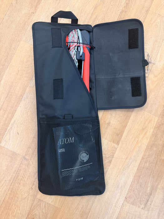 F-ONE ATOM 2026 kitesurfing kite bar full product view with bar bag — Board-Worx