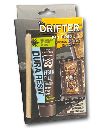 Phix Doctor The Drifter 10+1 Travel Ding Repair Kit contents