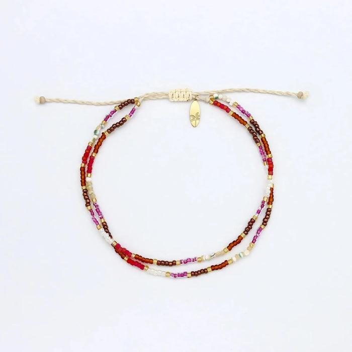 Pineapple Island Berkilau Warm Tone Beaded Anklet
