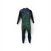 Green and black wetsuit on a white background