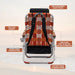 Parkit Eclipse Sunkissed chair in Relax recline position showing Sunkissed orange and cream woven webbing detail