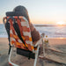 Parkit Eclipse Sunkissed chair with interchangeable cup holder mounted on right side