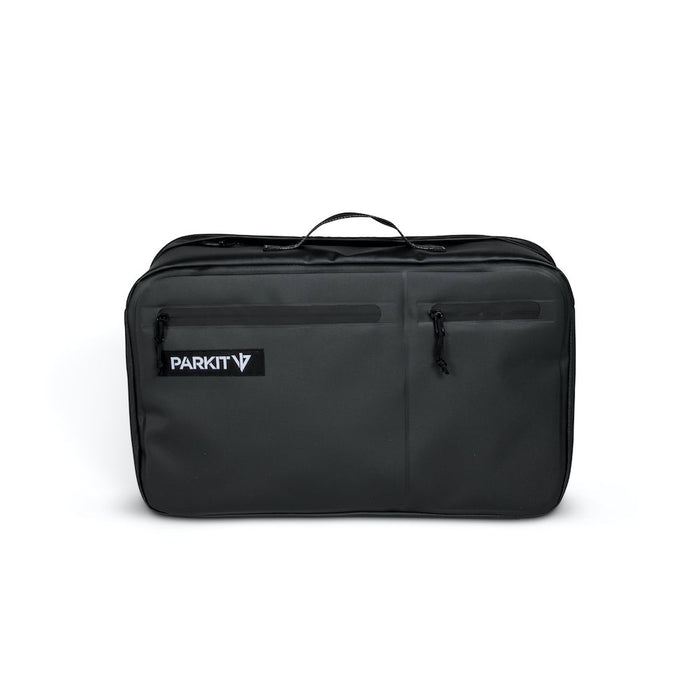 Parkit Voyager insulated detachable cooler close-up — holds 15 cans and keeps ice 8+ hours