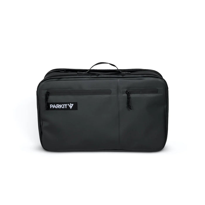 Parkit Eclipse detachable insulated cooler showing welded interior, 15-can capacity, and carry handles