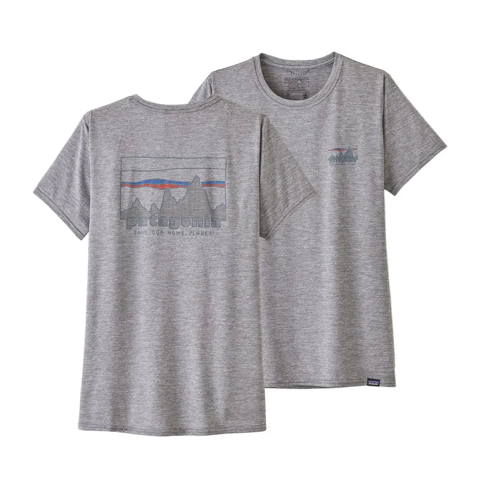 Patagonia Capilene Cool Daily grey graphic t-shirt with mountain print, short sleeves