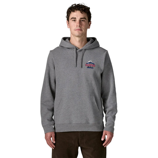 Patagonia Great Waves Uprisal hoody in Gravel Heather, back graphic