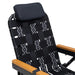 Eclipse Slate chair side profile showing woven polyester upholstery and faux teak armrests