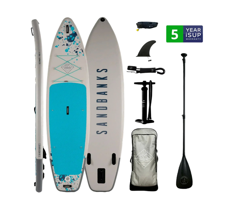 Sandbanks Ultimate Turquoise 10'6'' x 32'' x 4.75'' iSUP paddleboard package