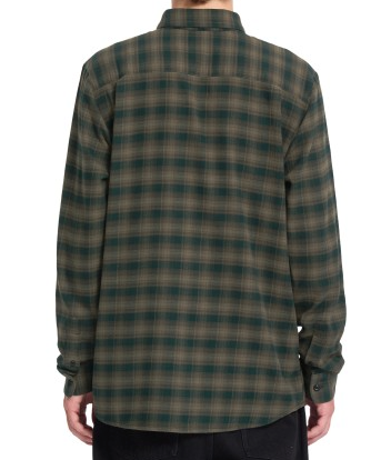 Volcom Caden plaid shirt in Wintermoss, detail
