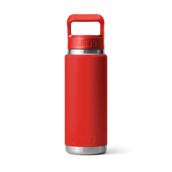 Yeti Rambler 26oz Water Bottle Straw Cap Rescue Red