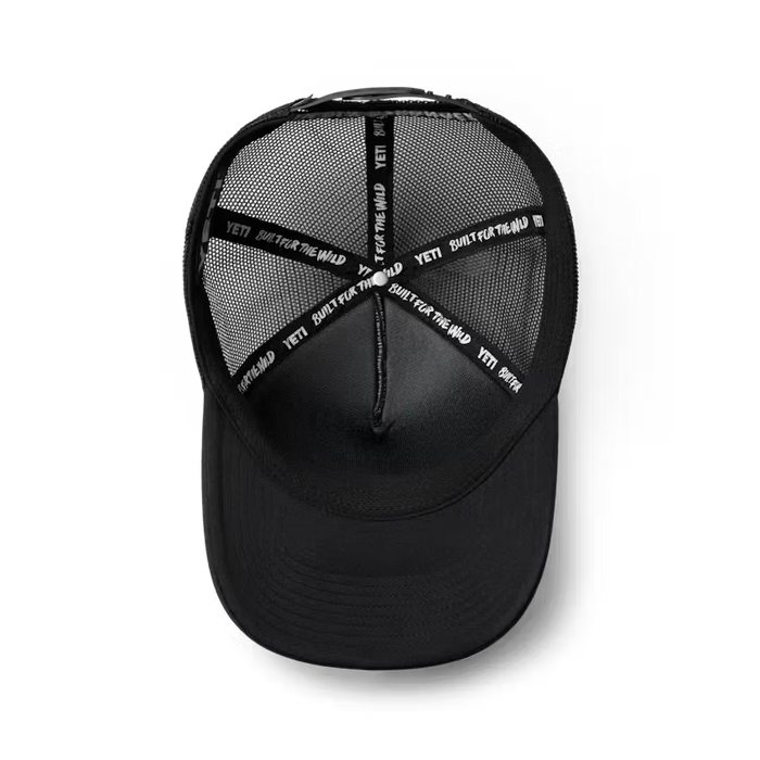 Inside of the black Yeti Coolers Mid Pro Foam Trucker Hat