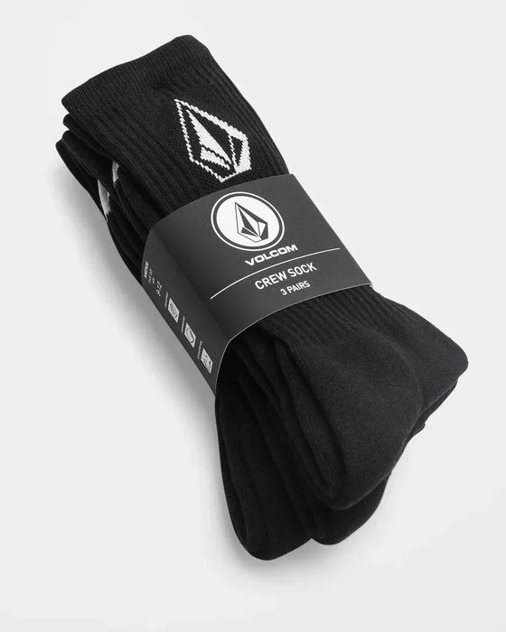 Volcom Full Stone Socks (3 Pack) Black