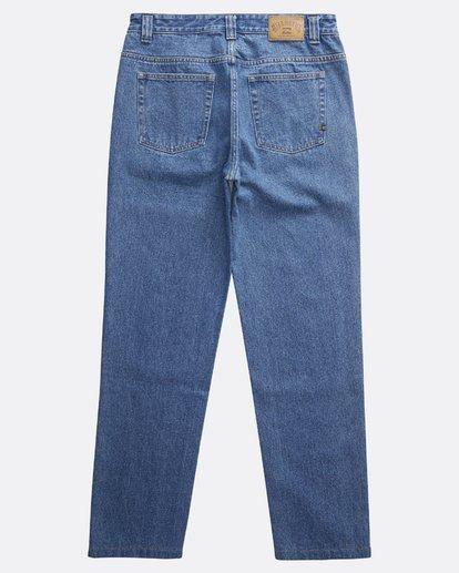 Billabong Fifty Jeans Ocean Wash, back view, classic blue denim trousers with two rear pockets