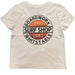 Boardworx Surf Shop women’s organic cotton V-neck T-shirt in Natural Raw, back logo view