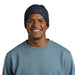 BUFF Dalia Knitted and Polar Beanie Night Blue worn fit