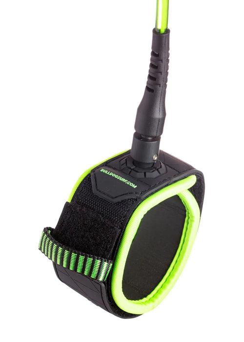 Bulldog 7ft Black Lime Ankle Leash - Boardworx