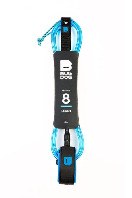 Bulldog 8ft Black Cyan Blue Surfboard Ankle Leash - Boardworx