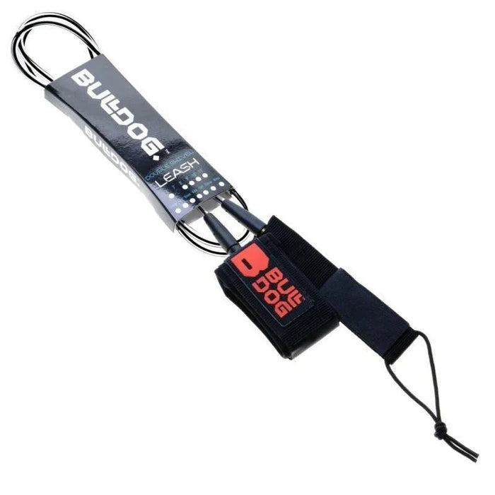 Bulldog 9ft Black Black Red Ankle Leash surfboard leash with padded ankle strap