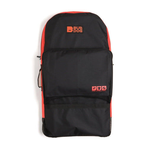 Bulldog Bodyboard Bag black and orange with front zip pocket, durable carry case