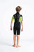 C-Skins Element Junior Kids Shorty wetsuit with black and green panels, rear view