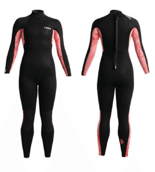 C-Skins Surflite 3/2mm Womens Summer Wetsuit Back Zip Black Rose - Boardworx