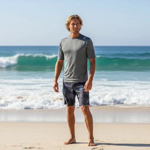 C-Skins UV Surf Tee Deep Grey Heather/Black Heather U.P.F 50+