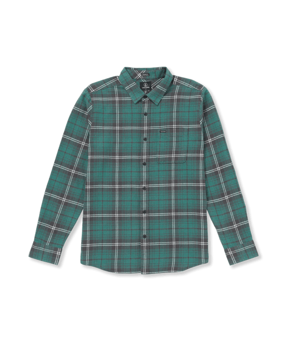 Volcom Caden Plaid Shirt Sea Green