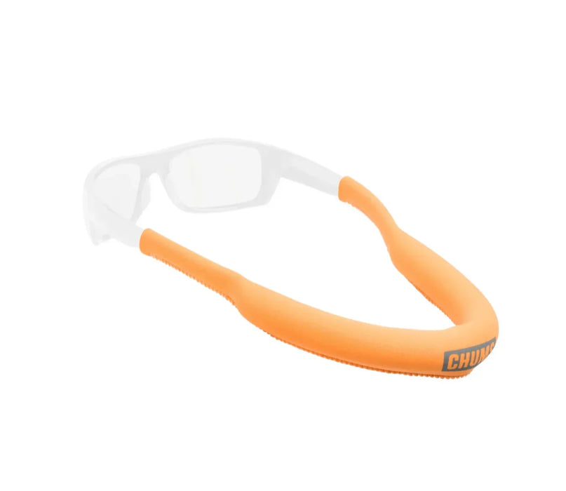 Chums Neo Megafloat orange neoprene sunglass strap for watersports eyewear