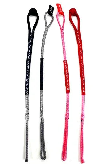 Core kite Sensor 4 pigtail set with black, grey, red, and pink kitesurfing lines