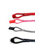 Core kite pigtails set in red, pink, grey, and black for kitesurfing rigging