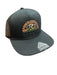 Dakine black trucker hat with mesh back, bear and sunrise embroidered on front