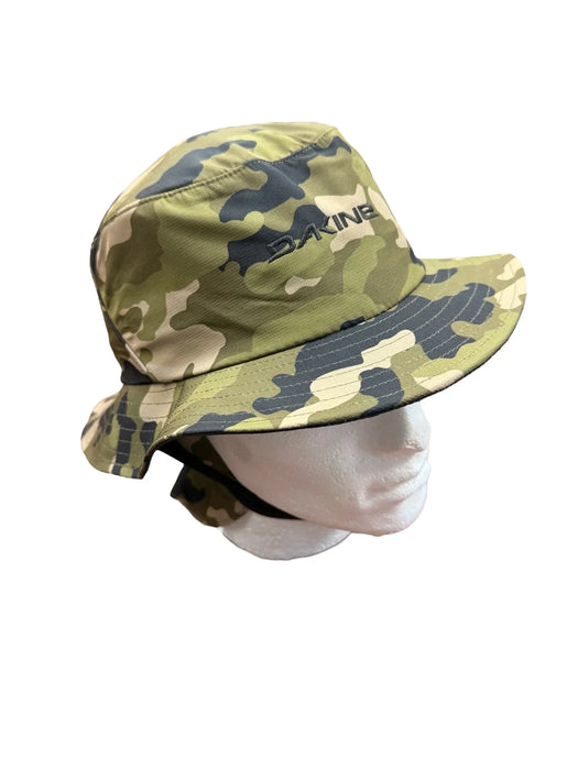 Dakine camo surf hat with chin strap, ideal for watersports and sun protection
