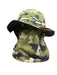 Dakine camo surf hat with neck flap, UPF 50+, ideal for watersports protection