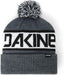 Dakine men's beanie in heather grey with black and white logo and pom pom