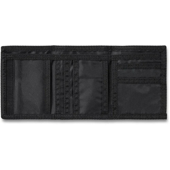 Dakine Vert Rail wallet in carbon black, tri-fold, multiple pockets, watersports accessory