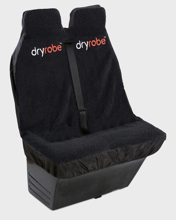 dryrobe black double car seat cover with logo, fleece lining for watersports users