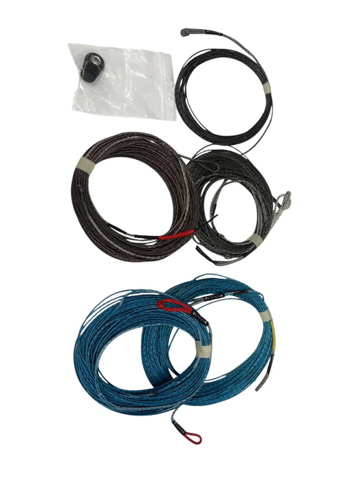 Duotone bar spare line set with blue and black kite lines and small accessory bag