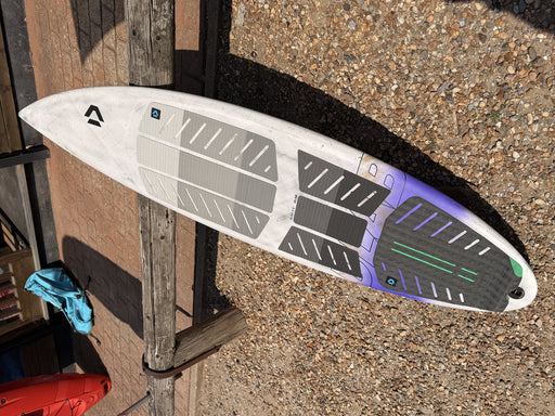 Used 2026 Duotone Blur D/LAB 5'6 kite surfboard, full deck view with pads