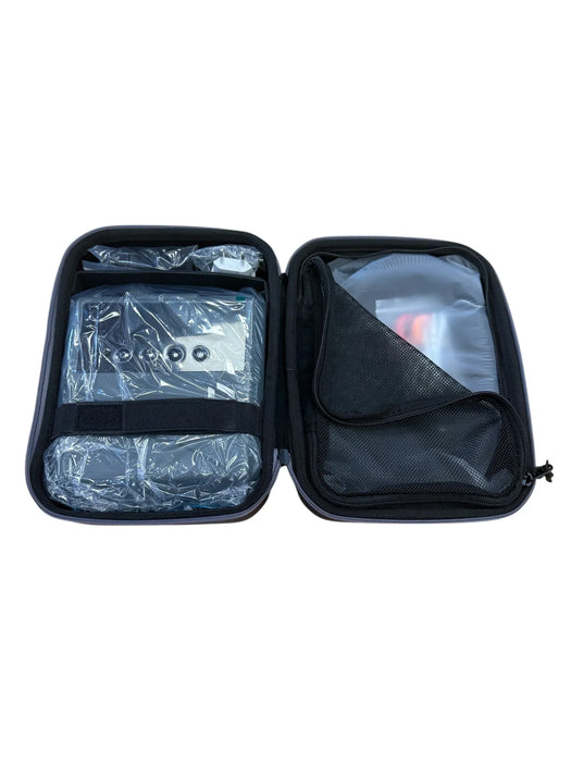 Duotone ePump electric kite pump in a black carrying case with accessories visible