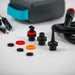 Duotone EPump electric kite pump with black and red valve adapters and hose for watersports