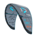 Duotone Evo SLS grey and blue kitesurfing kite with orange accents, size 10m